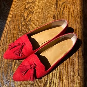 J. CREW Microsuede Tassel Loafer- Belvedere Red